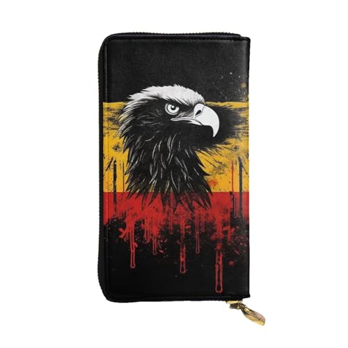 SDTYKHJ Damen Geldbörse Clutch Große Kapazität Lange Geldbörse Deutschland Flagge Adler Leder Damen Karte Handy Halter Reise Geldbörse von SDTYKHJ