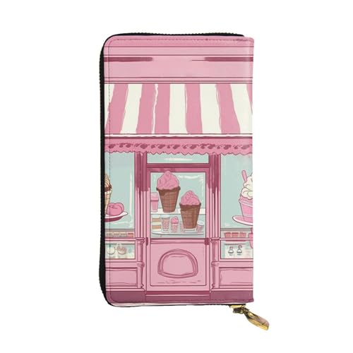 SDTYKHJ Damen Geldbörse Clutch Große Kapazität Lange Geldbörse Eiscreme Store Leder Damen Kartenhalter Reise Geldbörse von SDTYKHJ