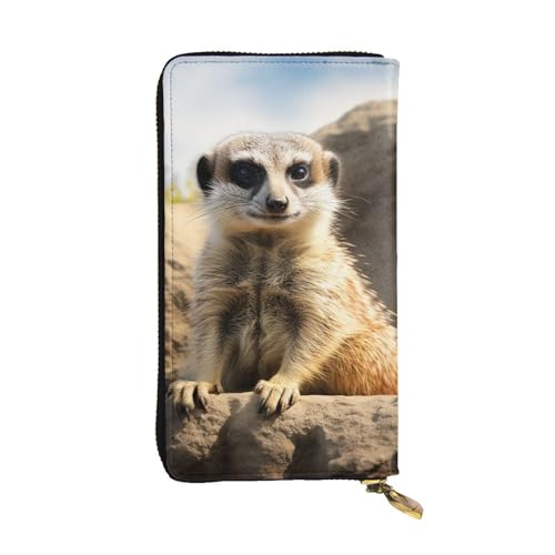 SDTYKHJ Damen Geldbörse Clutch Große Kapazität Lange Geldbörse Erdmännchen Tier Leder Damen Kartenhalter Reise Geldbörse von SDTYKHJ