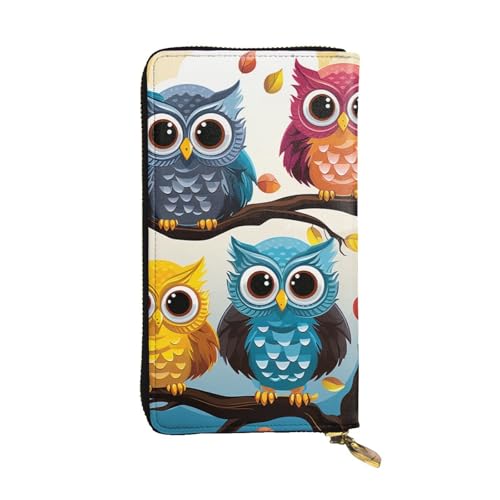 SDTYKHJ Damen Geldbörse Clutch Große Kapazität Lange Geldbörse Eulen auf Baumzweigen Leder Damen Kartenhalter Reise Geldbörse von SDTYKHJ