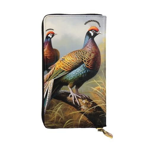 SDTYKHJ Damen Geldbörse Clutch Große Kapazität Lange Geldbörse Fasane Tiere Leder Damen Karte Handy Halter Reise Geldbörse von SDTYKHJ