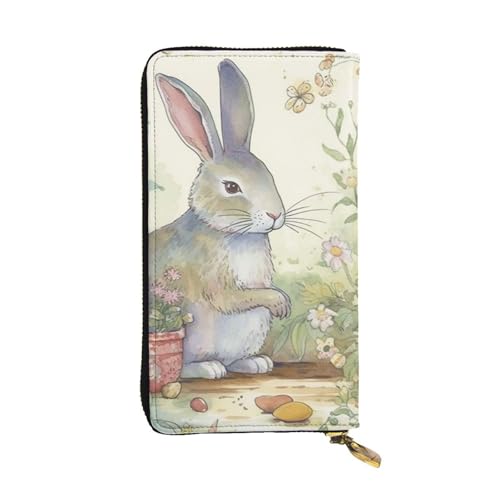 SDTYKHJ Damen Geldbörse Clutch Große Kapazität Lange Geldbörse Garten Häschen Leder Damen Karte Handy Halter Reise Geldbörse von SDTYKHJ