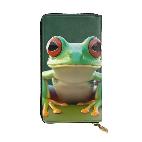 SDTYKHJ Damen Geldbörse Clutch Große Kapazität Lange Geldbörse Grün Lustig Frosch Leder Damen Karte Handy Halter Reise Geldbörse von SDTYKHJ
