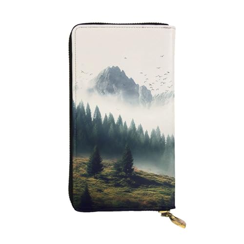 SDTYKHJ Damen Geldbörse Clutch Große Kapazität Lange Geldbörse Landschaft Berg Leder Damen Karte Handy Halter Reise Geldbörse von SDTYKHJ