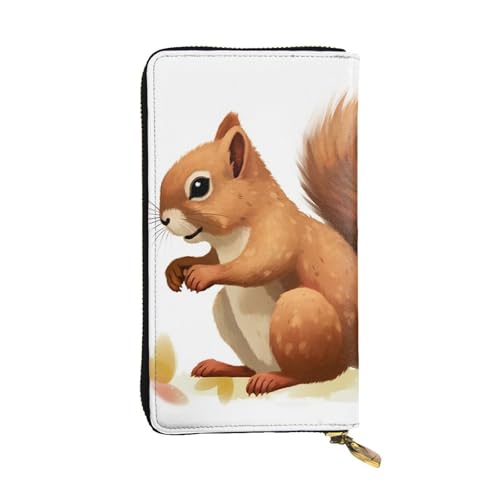 SDTYKHJ Damen Geldbörse Clutch Große Kapazität Lange Geldbörse Lebendiges Eichhörnchen Leder Damen Karte Handy Halter Reise Geldbörse von SDTYKHJ