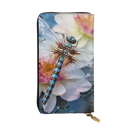 SDTYKHJ Damen Geldbörse Clutch Große Kapazität Lange Geldbörse Libelle Leder Damen Karte Handy Halter Reise Geldbörse von SDTYKHJ