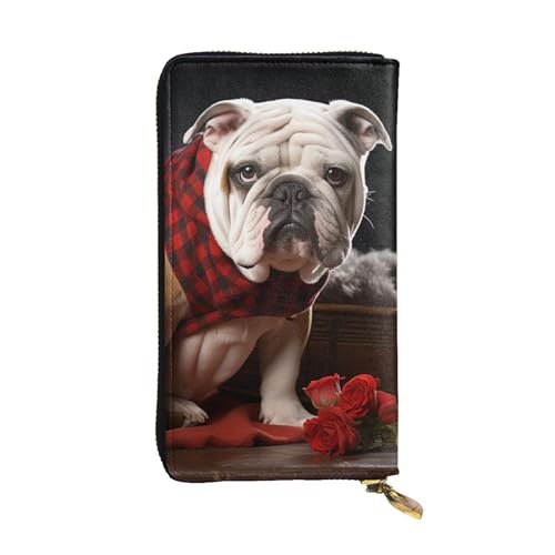 SDTYKHJ Damen Geldbörse Clutch Große Kapazität Lange Geldbörse Liebhaber Bulldogge Leder Damen Karte Handy Halter Reise Geldbörse von SDTYKHJ