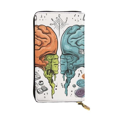 SDTYKHJ Damen Geldbörse Clutch Große Kapazität Lange Geldbörse Linke und Rechte Gehirnfunktion Leder Damen Karte Handy Halter Reise Geldbörse von SDTYKHJ