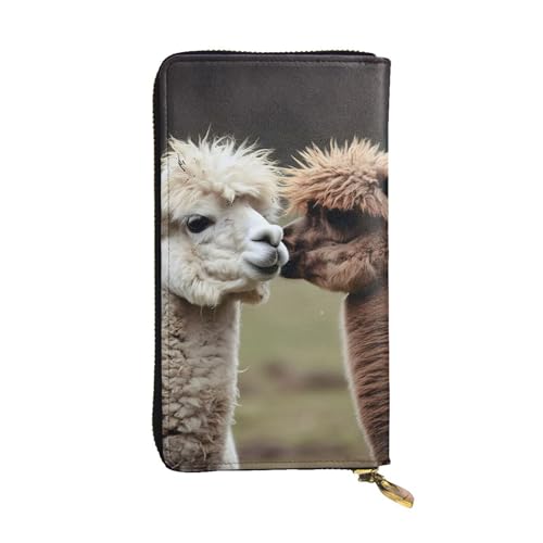 SDTYKHJ Damen Geldbörse Clutch Große Kapazität Lange Geldbörse Lustige Alpaka Leder Damen Karte Handy Halter Reise Geldbörse von SDTYKHJ