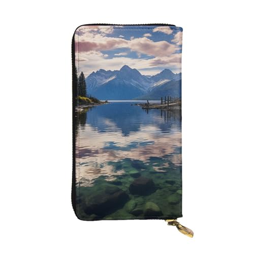 SDTYKHJ Damen Geldbörse Clutch Große Kapazität Lange Geldbörse Nationalpark See Leder Damen Karte Handy Halter Reise Geldbörse von SDTYKHJ
