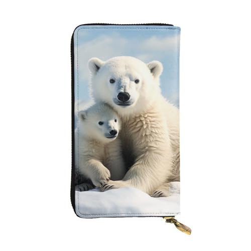 SDTYKHJ Damen Geldbörse Clutch Große Kapazität Lange Geldbörse Niedlich Eisbär Leder Damen Karte Handy Halter Reise Geldbörse von SDTYKHJ
