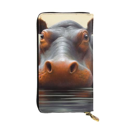 SDTYKHJ Damen Geldbörse Clutch Große Kapazität Lange Geldbörse Nilpferd Leder Damen Karte Handy Halter Reise Geldbörse von SDTYKHJ