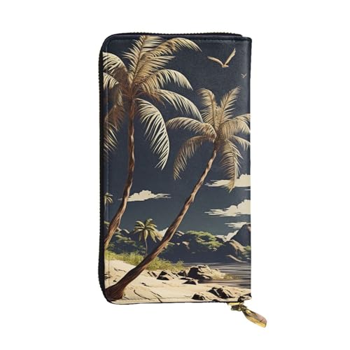 SDTYKHJ Damen Geldbörse Clutch Große Kapazität Lange Geldbörse Palme Leder Damen Kartenhalter Reise Geldbörse von SDTYKHJ