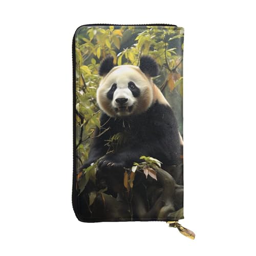 SDTYKHJ Damen Geldbörse Clutch Große Kapazität Lange Geldbörse Panda Baum Leder Damen Karte Handy Halter Reise Geldbörse von SDTYKHJ