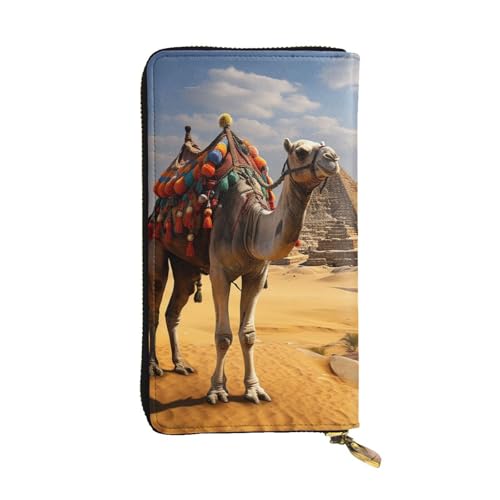 SDTYKHJ Damen Geldbörse Clutch Große Kapazität Lange Geldbörse Pyramide Kamel Leder Damen Karte Handy Halter Reise Geldbörse von SDTYKHJ