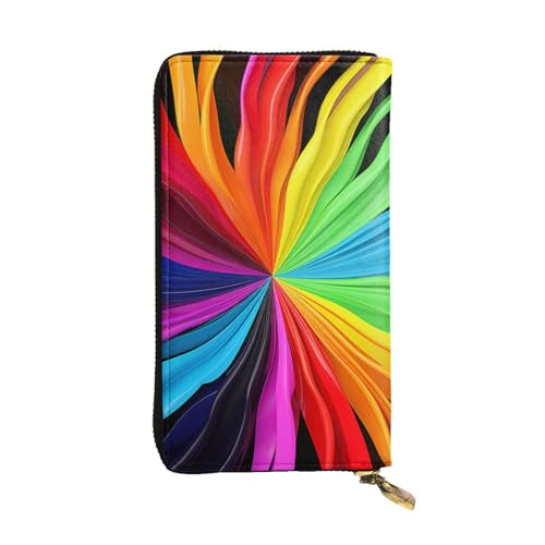 SDTYKHJ Damen Geldbörse Clutch Große Kapazität Lange Geldbörse Regenbogen Farben Leder Damen Karte Telefonhalter Reise Geldbörse von SDTYKHJ