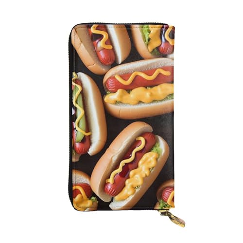 SDTYKHJ Damen Geldbörse Clutch Große Kapazität Lange Geldbörse Spaß Essen Hot Dogs Leder Damen Karte Handy Halter Reise Geldbörse von SDTYKHJ
