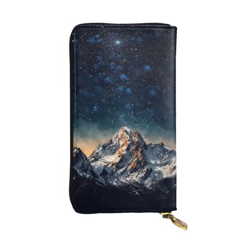 SDTYKHJ Damen Geldbörse Clutch Große Kapazität Lange Geldbörse Sternennacht Die Berge Leder Damen Karte Handy Halter Reise Geldbörse von SDTYKHJ