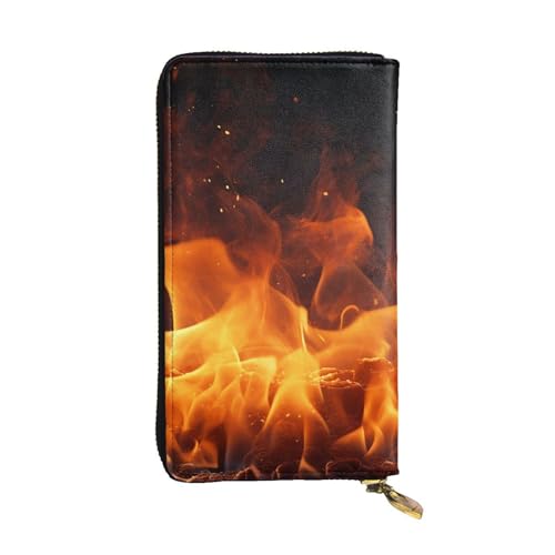 SDTYKHJ Damen Geldbörse Clutch Große Kapazität Lange Geldbörse Tanzen Feuer Leder Damen Karte Handy Halter Reise Geldbörse von SDTYKHJ