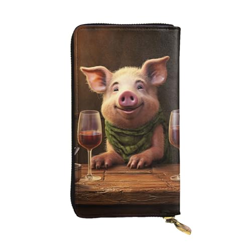 SDTYKHJ Damen Geldbörse Clutch Große Kapazität Lange Geldbörse Tier und Rotwein Leder Damen Karte Handy Halter Reise Geldbörse von SDTYKHJ