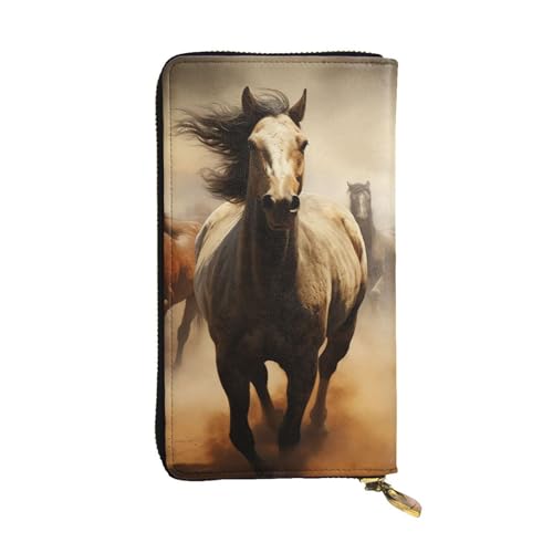 SDTYKHJ Damen Geldbörse Clutch Große Kapazität Lange Geldbörse Viele Pferde Leder Damen Kartenhalter Reise Geldbörse von SDTYKHJ