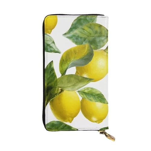 SDTYKHJ Damen Geldbörse Clutch Große Kapazität Lange Geldbörse Zitronenzweig Blätter Leder Damen Karte Handy Halter Reise Geldbörse von SDTYKHJ
