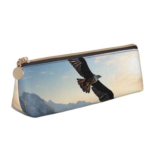 SDTYKHJ Federmäppchen, Adlergebirge, großes Federmäppchen, tragbare Münztasche, ästhetische Kosmetiktasche, Leder, Make-up-Tasche von SDTYKHJ
