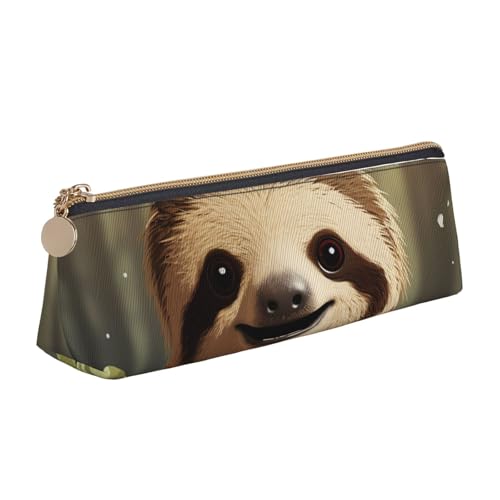 SDTYKHJ Federmäppchen, Cartoon-Faultiere, großes Federmäppchen, tragbare Münztasche, ästhetische Kosmetiktasche, Leder, Make-up-Tasche von SDTYKHJ