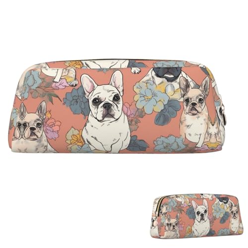 SDTYKHJ Federmäppchen, Motiv: Französische Bulldogge, groß, tragbar, Münztasche, ästhetische Kosmetiktasche, Leder, Make-up-Tasche, Gold, Einheitsgröße SDTYKHJ Federmäppchen, Motiv: Französische Bulldogge, groß, tragbar, Münztasche, ästhetische Kosmetiktasche, Leder, Make-up-Tasche, Gold, Einheitsgröße von SDTYKHJ