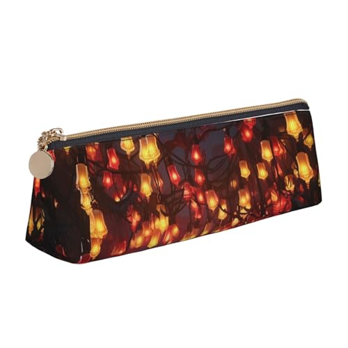 SDTYKHJ Federmäppchen, Papierlaterne, großes Federmäppchen, tragbare Münztasche, ästhetische Kosmetiktasche, Leder, Make-up-Tasche von SDTYKHJ