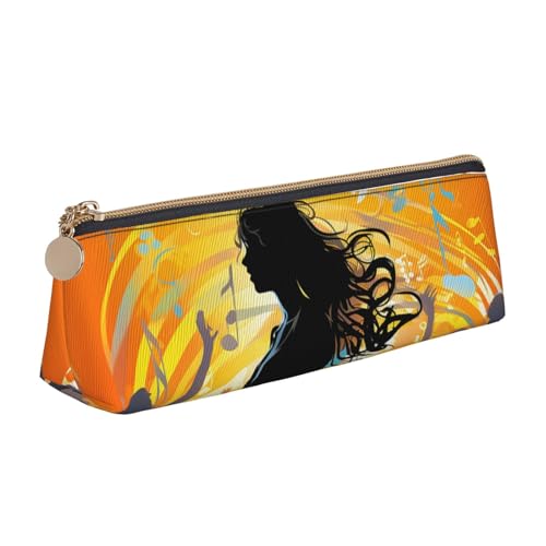 SDTYKHJ Federmäppchen, Tanz, Musik, großes Federmäppchen, tragbare Münztasche, ästhetische Kosmetiktasche, Leder, Make-up-Tasche von SDTYKHJ