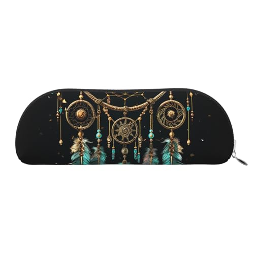 SDTYKHJ Federmäppchen, dunkler Traumfänger, großes Federmäppchen, tragbare Münztasche, ästhetische Kosmetiktasche, Leder, Make-up-Tasche, silber, Einheitsgröße von SDTYKHJ