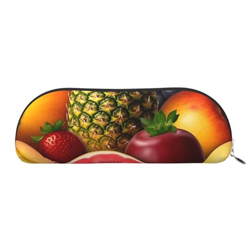 SDTYKHJ Federmäppchen, frisch, saftige Früchte, große Bleistifttasche, tragbare Münztasche, ästhetische Kosmetiktasche, Leder, Make-up-Tasche, silber, Einheitsgröße von SDTYKHJ
