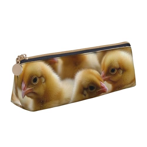 SDTYKHJ Federmäppchen, kleine Hühner, große Bleistifttasche, tragbare Münztasche, ästhetische Kosmetiktasche, Leder, Make-up-Tasche von SDTYKHJ