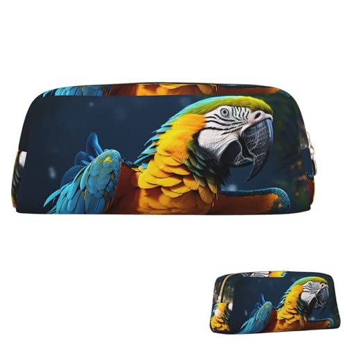 SDTYKHJ Federmäppchen Aras große Bleistifttasche Tragbare Münztasche Ästhetische Kosmetiktasche Leder Make-up Tasche von SDTYKHJ