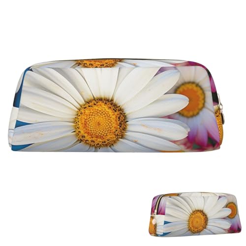 SDTYKHJ Federmäppchen Barberton Daisy Big Pencil Bag Tragbare Münztasche Ästhetische Kosmetiktasche Leder Make-up Tasche, Gold, Einheitsgröße von SDTYKHJ