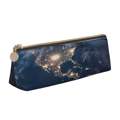 SDTYKHJ Federmäppchen Erde aus dem Weltraum, großes Federmäppchen, tragbar, Münztasche, ästhetische Kosmetiktasche, Leder, Make-up-Tasche von SDTYKHJ