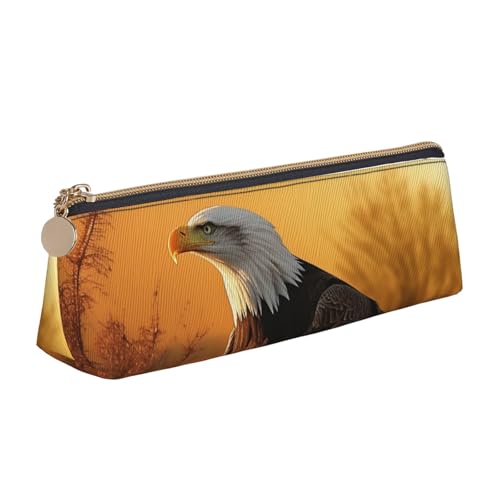 SDTYKHJ Federmäppchen Golden Sunset Weißkopfseeadler großes Federmäppchen tragbare Münztasche ästhetische Kosmetiktasche Leder Make-up-Tasche SDTYKHJ Federmäppchen Golden Sunset Weißkopfseeadler großes Federmäppchen tragbare Münztasche ästhetische Kosmetiktasche Leder Make-up-Tasche von SDTYKHJ