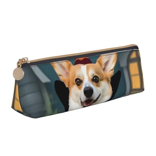 SDTYKHJ Federmäppchen Halloween Corgi Hund Hexe Große Bleistifttasche Tragbare Münztasche Ästhetische Kosmetiktasche Leder Make-up Tasche SDTYKHJ Federmäppchen Halloween Corgi Hund Hexe Große Bleistifttasche Tragbare Münztasche Ästhetische Kosmetiktasche Leder Make-up Tasche von SDTYKHJ
