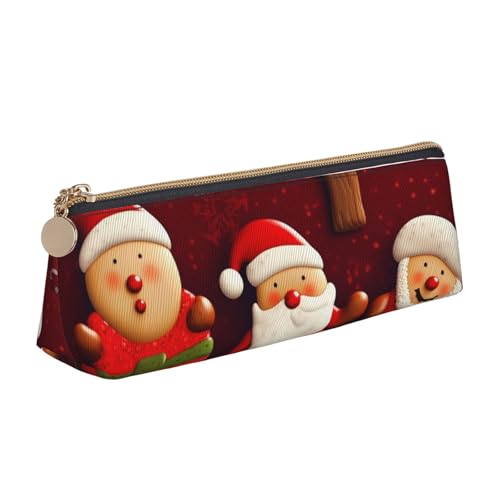 SDTYKHJ Federmäppchen "Happy Christmas", großes Federmäppchen, tragbare Münztasche, ästhetische Kosmetiktasche, Leder, Make-up-Tasche von SDTYKHJ