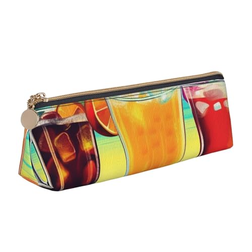 SDTYKHJ Federmäppchen Happy Hour Big Pencil Bag Tragbare Münztasche Ästhetische Kosmetiktasche Leder Make-up Tasche von SDTYKHJ