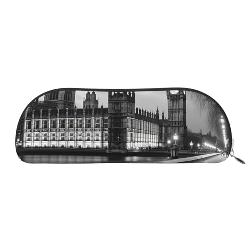 SDTYKHJ Federmäppchen Houses of Parliament Big Pencil Bag Portable Coin Pouch Ästhetische Kosmetiktasche Leder Make-up Tasche, silber, Einheitsgröße von SDTYKHJ