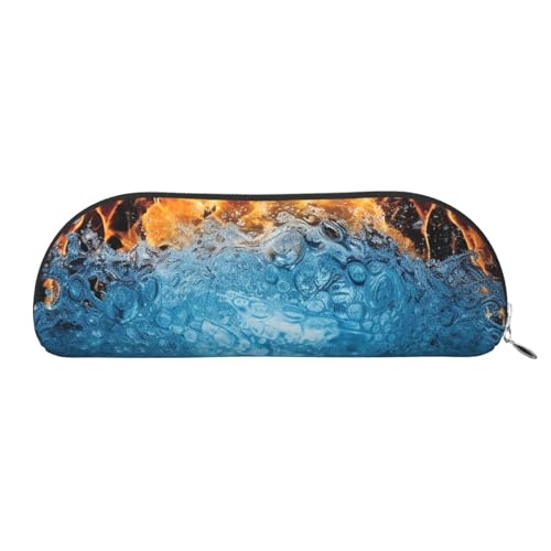 SDTYKHJ Federmäppchen Ice Fire Big Pencil Bag Tragbare Münztasche Ästhetische Kosmetiktasche Leder Make-up Tasche, silber, Einheitsgröße von SDTYKHJ