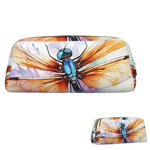SDTYKHJ Federmäppchen Libelle Aquarell Malerei Große Bleistifttasche Tragbare Münztasche Ästhetische Kosmetiktasche Leder Make-up Tasche SDTYKHJ Federmäppchen Libelle Aquarell Malerei Große Bleistifttasche Tragbare Münztasche Ästhetische Kosmetiktasche Leder Make-up Tasche von SDTYKHJ
