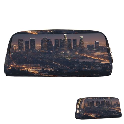 SDTYKHJ Federmäppchen Los Angeles Skyline Big Pencil Bag Tragbare Münztasche Ästhetische Kosmetiktasche Leder Make-up Tasche SDTYKHJ Federmäppchen Los Angeles Skyline Big Pencil Bag Tragbare Münztasche Ästhetische Kosmetiktasche Leder Make-up Tasche von SDTYKHJ