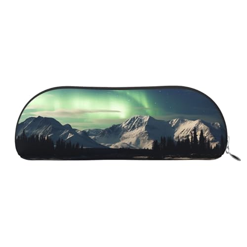 SDTYKHJ Federmäppchen Northern Aurora Night Big Pencil Bag Tragbare Münztasche Ästhetische Kosmetiktasche Leder Make-up Tasche, silber, Einheitsgröße von SDTYKHJ