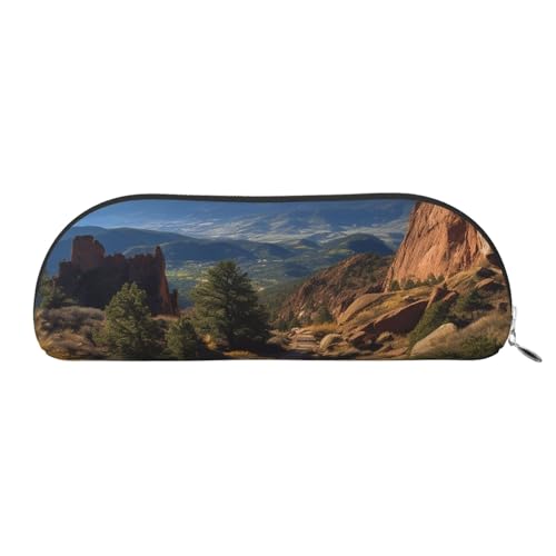 SDTYKHJ Federmäppchen Pikes Peak Colorado Big Pencil Bag Tragbare Münztasche Ästhetische Kosmetiktasche Leder Make-up Tasche, silber, Einheitsgröße von SDTYKHJ