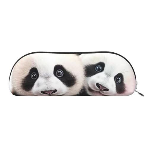 SDTYKHJ Federmäppchen mit Panda-Motiv, tragbar, Kosmetiktasche, Leder, Make-up-Tasche, silber, Einheitsgröße von SDTYKHJ