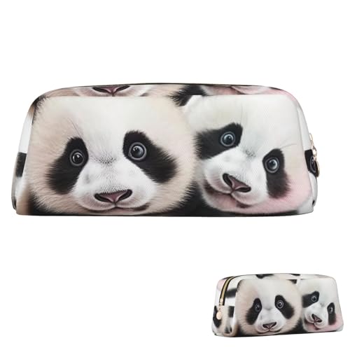 SDTYKHJ Federmäppchen mit Panda-Motiv, tragbar, Kosmetiktasche, Leder, Make-up-Tasche von SDTYKHJ
