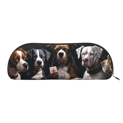 SDTYKHJ Federmäppchen mit Pokermotiv, großes Federmäppchen, tragbare Münztasche, ästhetische Kosmetiktasche, Leder, Make-up-Tasche, silber, Einheitsgröße von SDTYKHJ